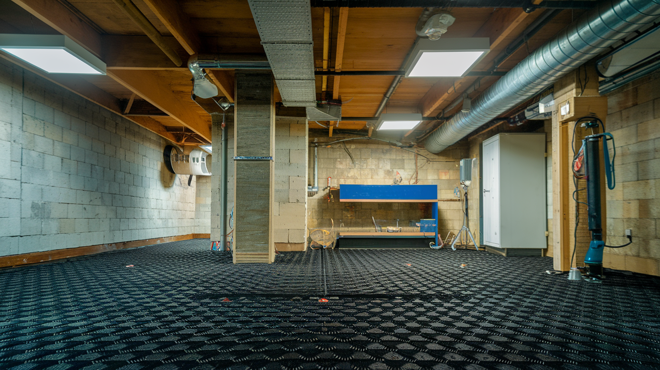 rubber flooring basement flooring