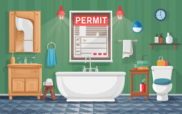 vector image of a permit for bathroom remodeling