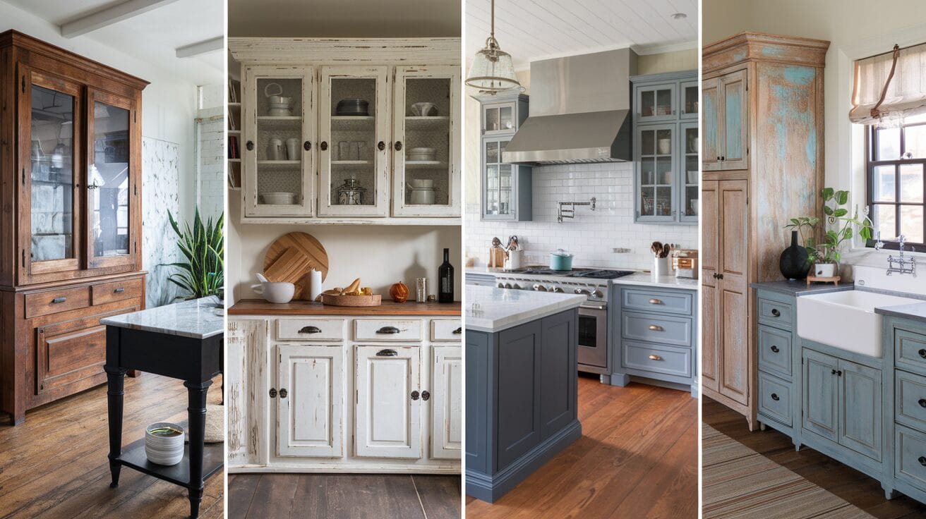 Distressed Kitchen Cabinets