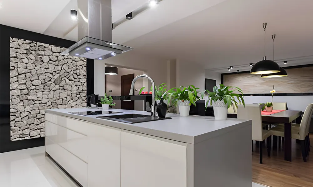 kitchen wall stone vaneer
